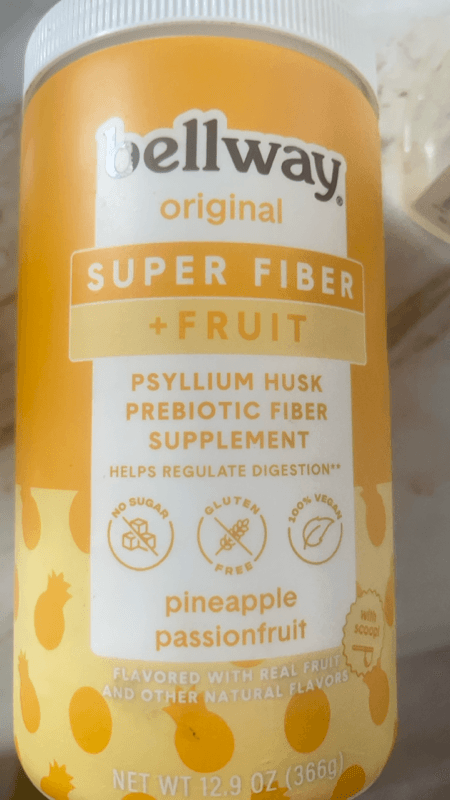 Bellway Original Super Fiber + Fruit Psyllium Husk Prebiotic Fiber Supplement Pineapple Passionfruit