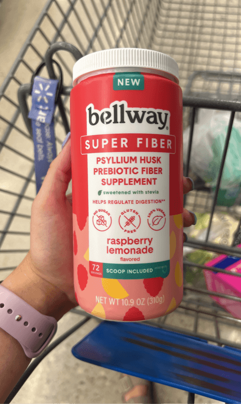 Bellway Super Fiber Psyllium Husk Prebiotic Fiber Supplement Raspberry Lemonade Flavored
