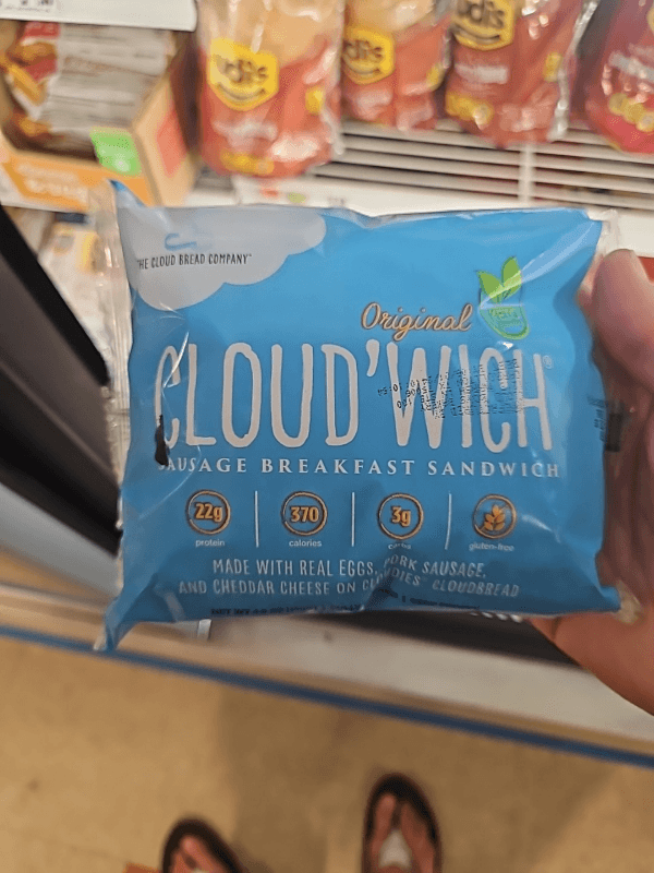  The Cloud Bread Company Original Keto Cloud'Wich Sausage Breakfast Sandwich