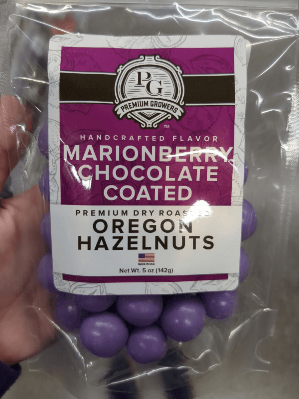 Premium Growers Handcrafted Flavor Marionberry Chocolate Coated Premium Dry Roasted Oregon Hazelnuts