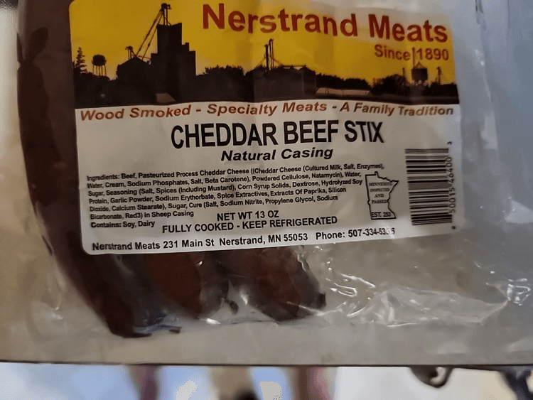 Nerstrand Meats Cheddar Beef Stix