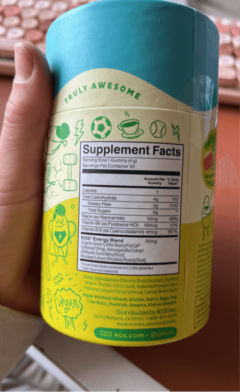 Kos Rise 'N Shine! Energy Gummies Dietary Supplement 30 Day Supply