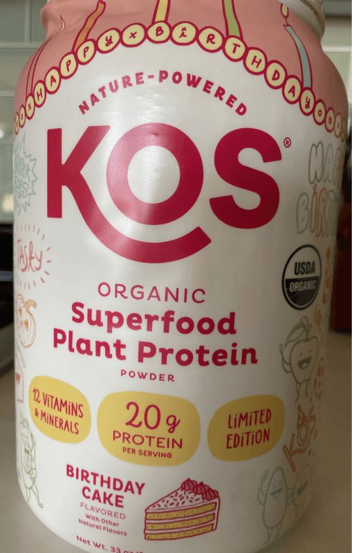 Kos Birthday Cake Organic Superfood Plant Protein Powder
