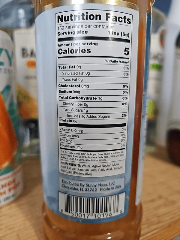 Jordan'S Skinny Syrups Monk Fruit + Agave Simple Syrup