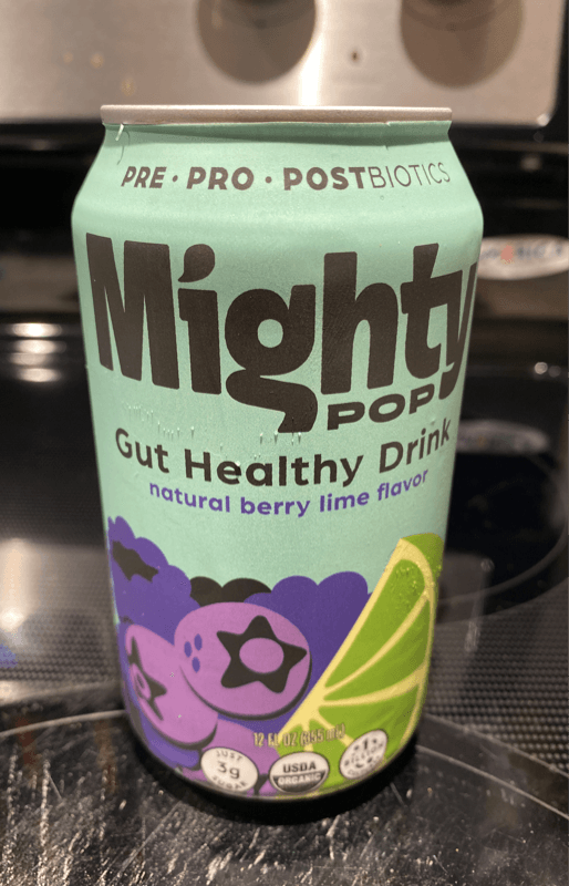 Mighty Pop Gut Healthy Drink Natural Berry Lime Flavor