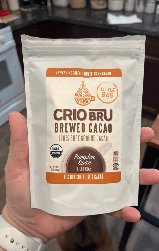 Crio Bru Brewed Cacao 100% Pure Ground Cacao, Pumpkin Spice Light Roast