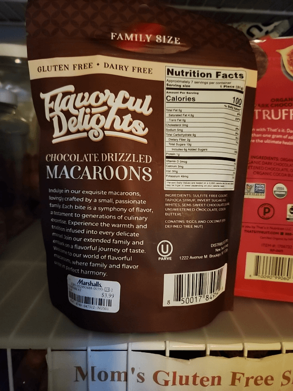 Flavorful Delights Chocolate Drizzled Macaroons, Family Size