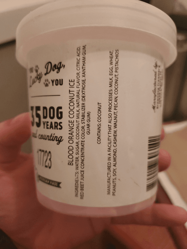 Browndog Creamery Blood Orange Coconut Ice Non-Dairy Ice Cream One