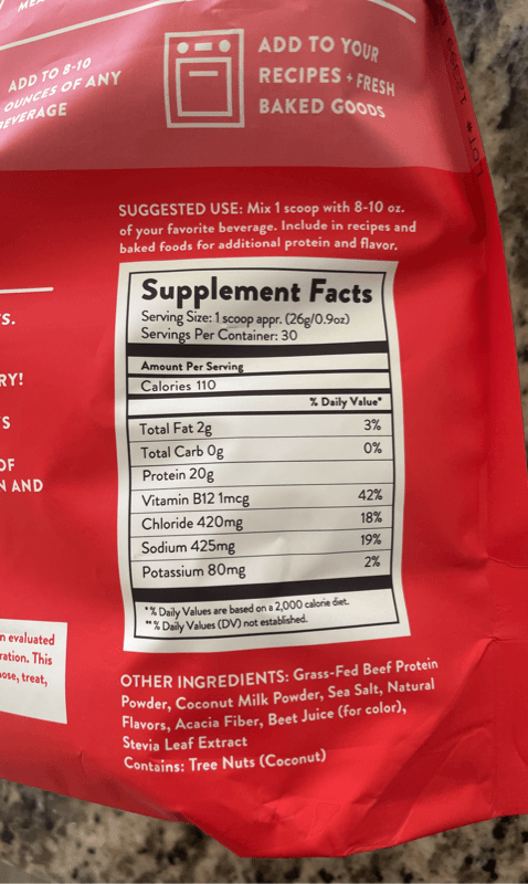 Equip Foods Prime Protein Strawberry Grass-Fed Beef Isolate Powder