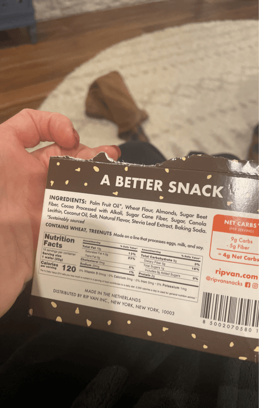 Rip Van Am Yum! Dark Chocolate Almond Wafer Snack
