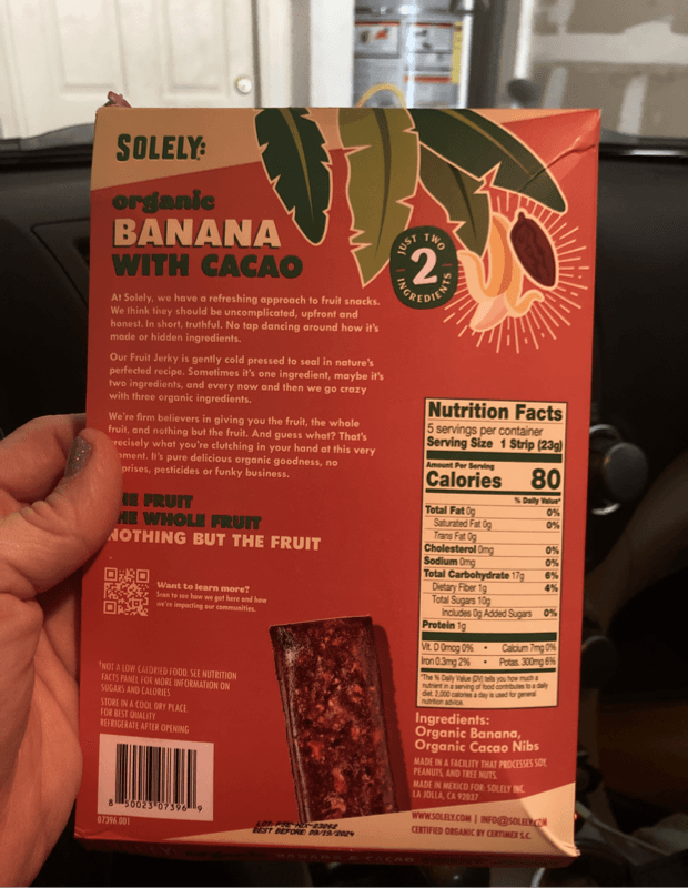 Solely Organic Banana & Cacao Fruit Jerky