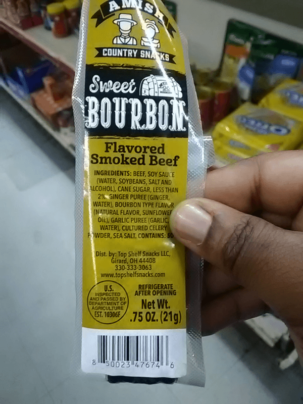 Amish Country Snacks Sweet Bourbon Flavored Smoked Beef