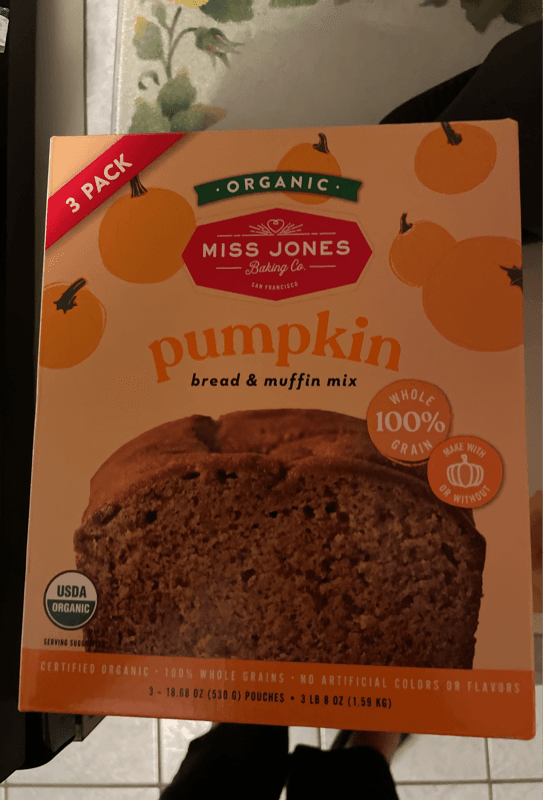 Miss Jones Baking Co. Organic Pumpkin Bread & Muffin Mix