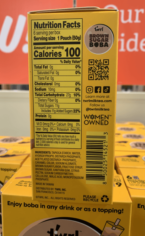 Twirl Brown Sugar Boba 6 Single-Serve Pouches