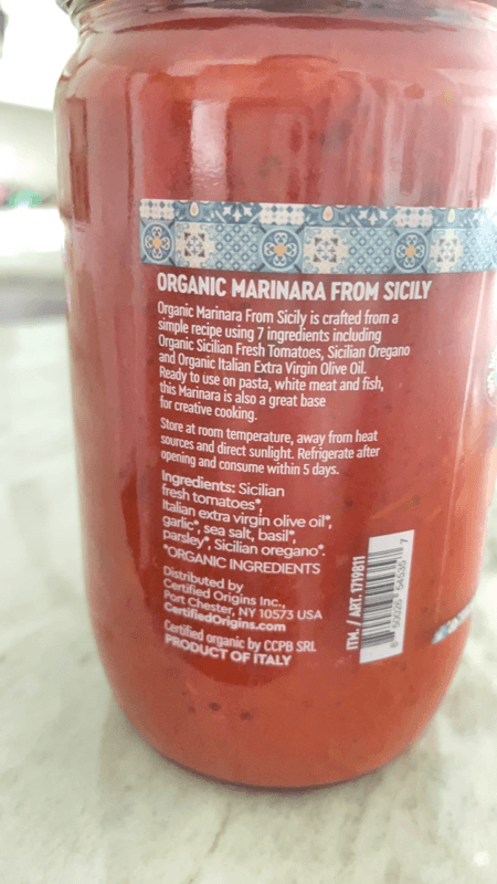 Certified Origins Organic Marinara From Sicily