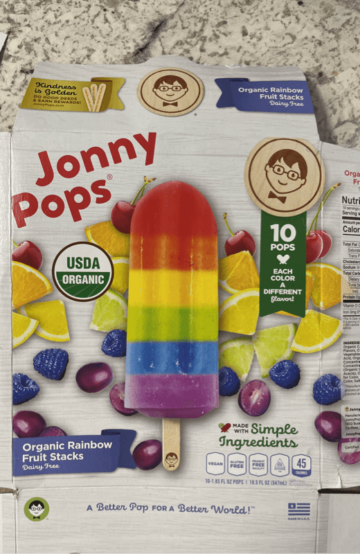 Jonny Pops Organic Rainbow Fruit Stacks Dairy Free