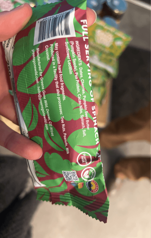 Greens Gone Wild Salted Chocolate Cherry Protein Bar