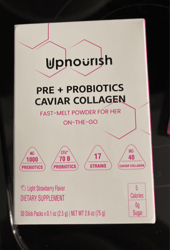 Upnourish Pre + Probiotics Caviar Collagen Light Strawberry Flavor Dietary Supplement