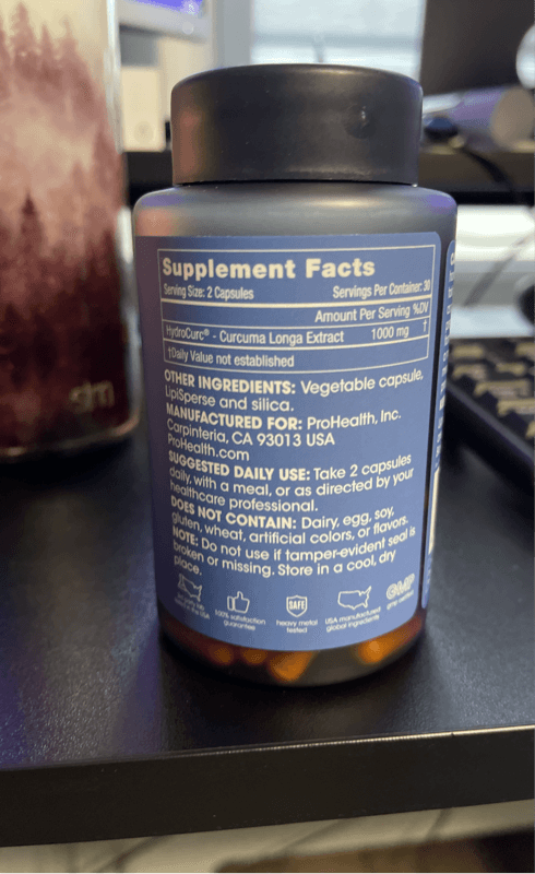 Prohealth Longevity Hydrocurc 1000 60 Capsules