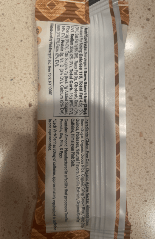 Verb Caffeinated Energy Bar S'Mores