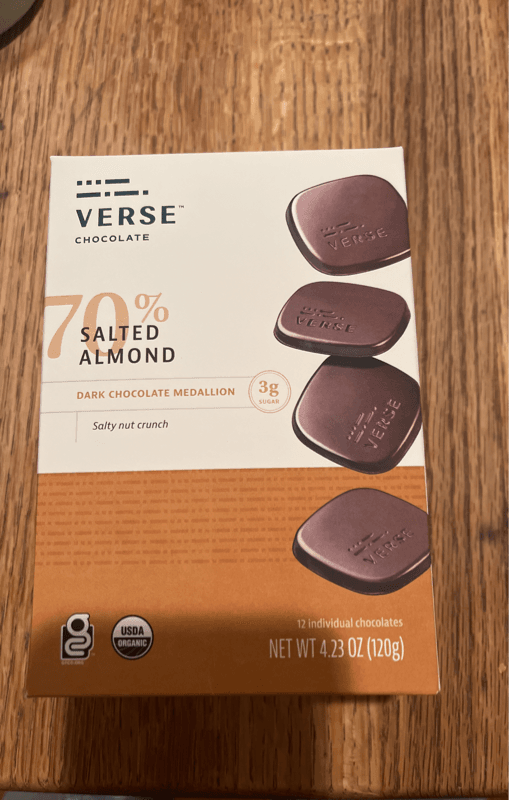 Verse Chocolate 70% Sea Salt Dark Chocolate Medallion