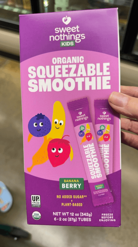 Sweet Nothings Kids Banana Berry Organic Squeezable Smoothie