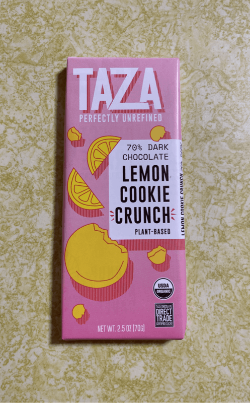 Taza Perfectly Unrefined 70% Dark Chocolate Lemon Cookie Crunch