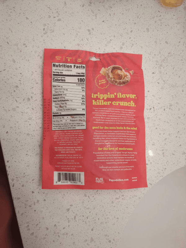 Popadelics Trippin' Truffle Parm Crunchy Mushroom Chips