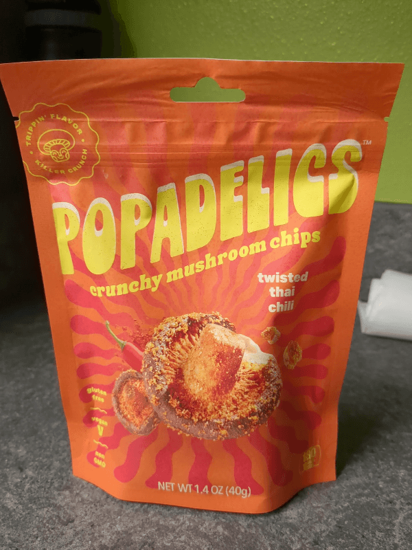 Popadelics Twisted Thai Chili Crunchy Mushroom Chips
