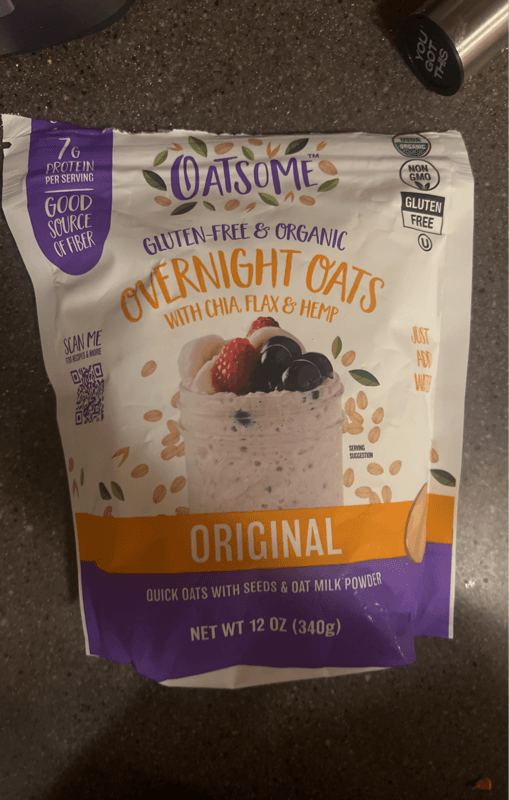 Oatsome Gluten-Free & Organic Overnight Oats With Chia, Flax & Hemp