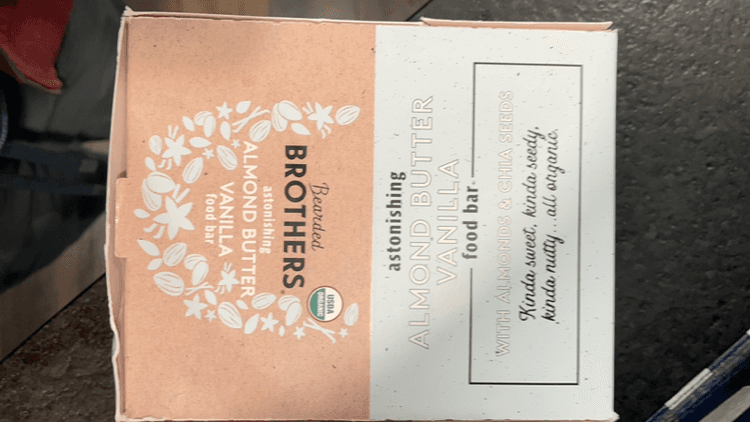 Bearded Brothers Astonishing Almond Butter Vanilla Food Bar