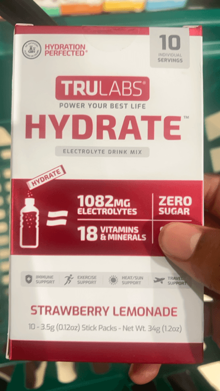 Trulabs Hydrate Strawberry Lemonade Electrolyte Drink Mix
