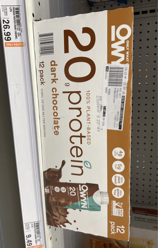 Owyn Plant Based Dark Chocolate Protein Shake