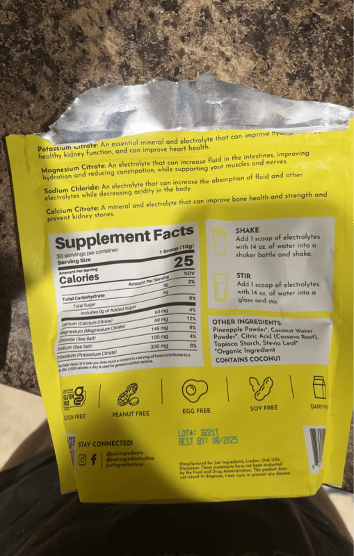 Just Ingredients Tropical Paradise Electrolytes Dietary Supplement