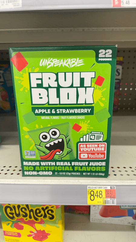 Unspeakable Apple & Strawberry Fruit Blox Fruit Flavored Snacks 22 Pouches