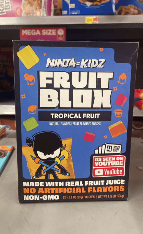 Ninja Kidz Fruit Blox Tropical Fruit Flavored Snacks