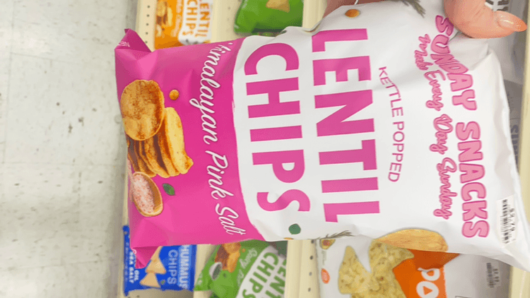 Sunday Snacks Kettle Popped Lentil Chips Himalayan Pink Salt