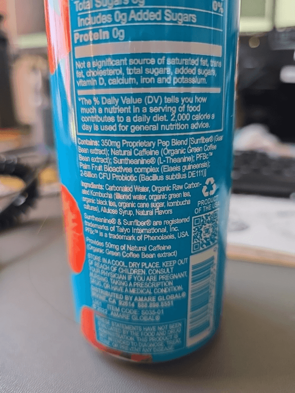 Amare Probiotics Strawberry Cream Gbx Pep Energy Drink