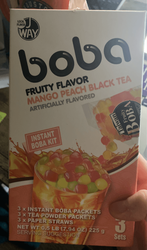 J Way Boba Fruity Flavor Mango Peach Black Tea
