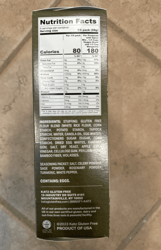 Katz Gluten Free Herb Seasoned Stuffing Mix
