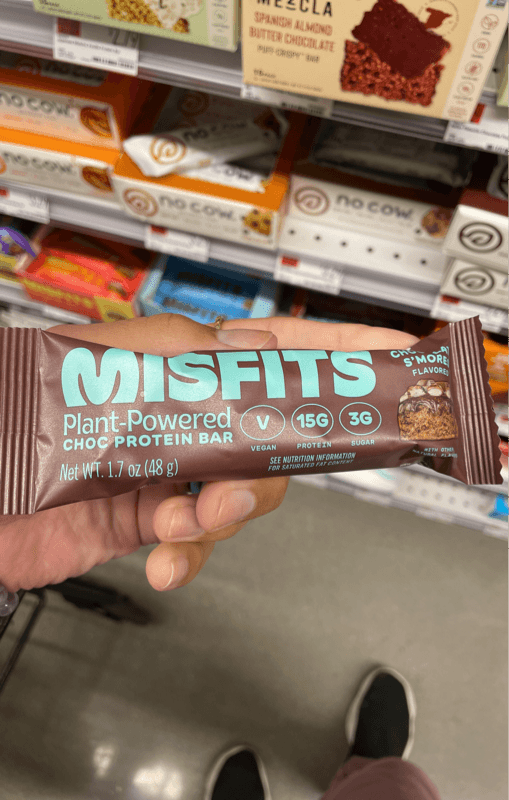 Misfits Chocolate S'Mores Flavored Plant-Powered Choc Protein Bar