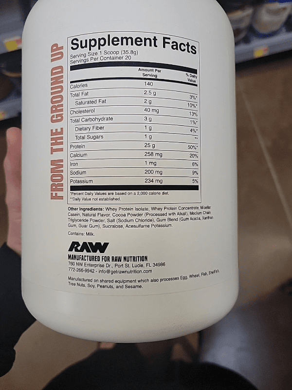 Raw Whey Protein Blend Chocolate Milk