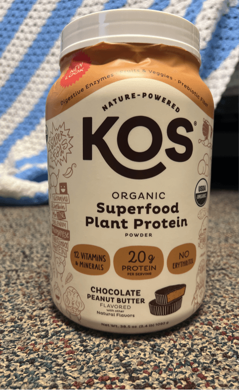 Nature-Powered Kos Organic Superfood Plant Protein Powder  Chocolate Peanut Butter Flavored