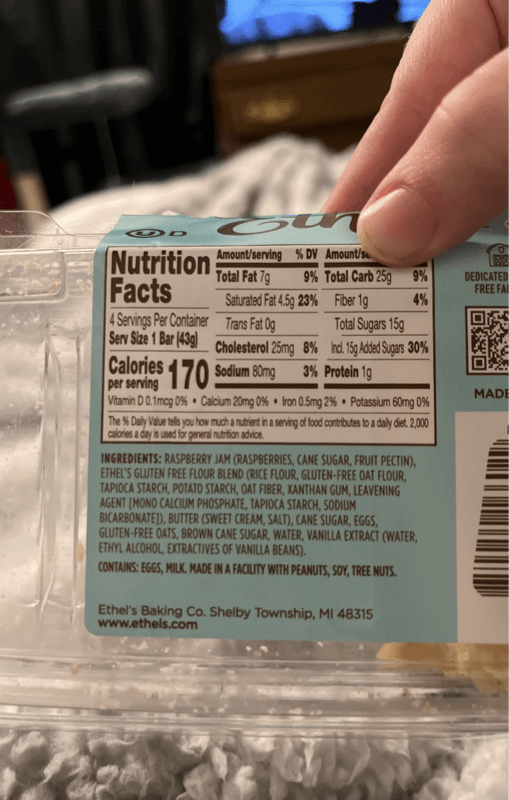 Ethel'S Baking Co. Gluten Free Raspberry Crumble Dessert Bars