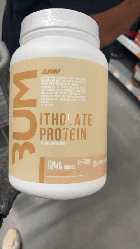Raw Bum Itholate Protein Vanilla Oatmeal Cookie Dieatary Supplement