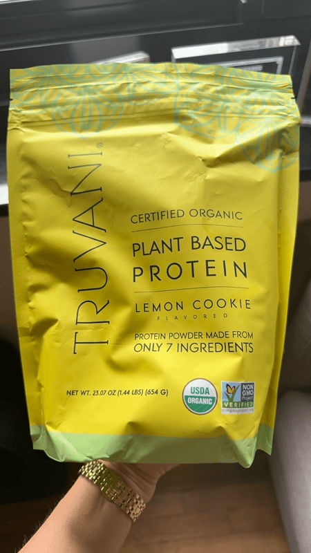 Truvani Certified Organic Plant Based Lemon Cookie Flavored Protein Powder