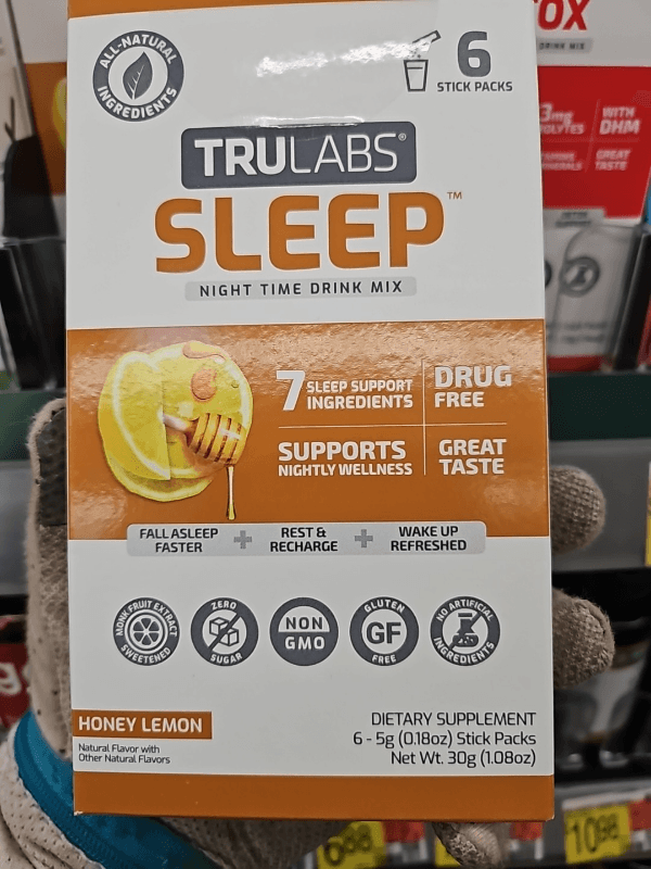 Trulabs Sleep Night Time Drink Mix Honey Lemon Dietary Supplement