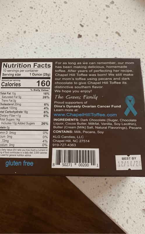 Chapel Hill Pecan & Dark Chocolate Toffee