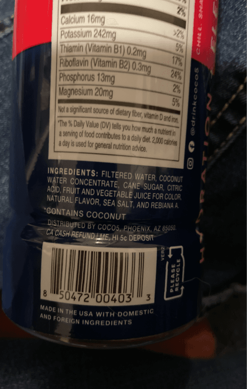 Coco5 Cherry Hydration + Electrolytes Coconut Water