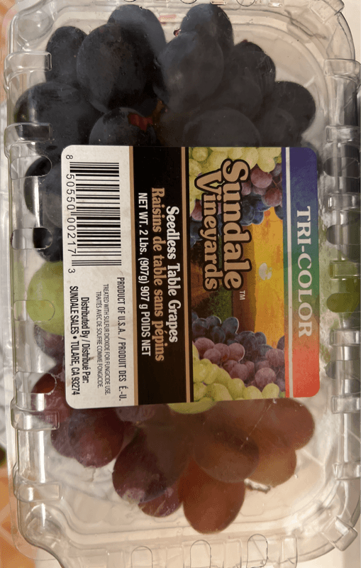 Sundale Vineyards Tri-Color Seedless Table Grapes